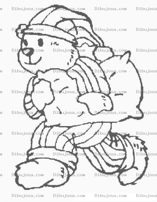 Dibujo para colorear Dibujo De Osito Con Pijama Y Almohada Para Pintar Y Colorear