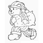Dibujo para colorear Dibujo De Osito Con Pijama Y Almohada Para Pintar Y Colorear