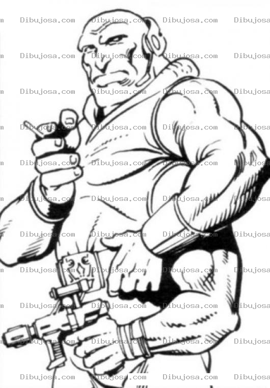 Dibujo para colorear Dibujo De Hombre De 3 Brazos Para Pintar Y Colorear