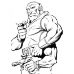 Dibujo para colorear Dibujo De Hombre De 3 Brazos Para Pintar Y Colorear