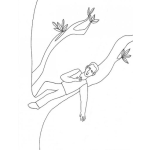 Dibujo para colorear Dibujo De Hombre Durmiendo Sobre La Rama De Un Arbol Para Pintar Y Colorear