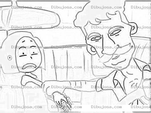 Dibujo para colorear Dibujo De Taxista Acosador Para Pintar Y Colorear