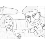 Dibujo para colorear Dibujo De Taxista Acosador Para Pintar Y Colorear