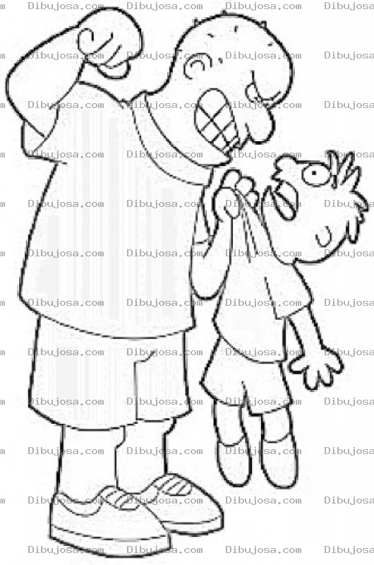Dibujo para colorear Dibujo De Buyilling Para Pintar Y Colorear Nino Problematico En La Escuela Golpeador Y Abusador De Chicos Pequenos