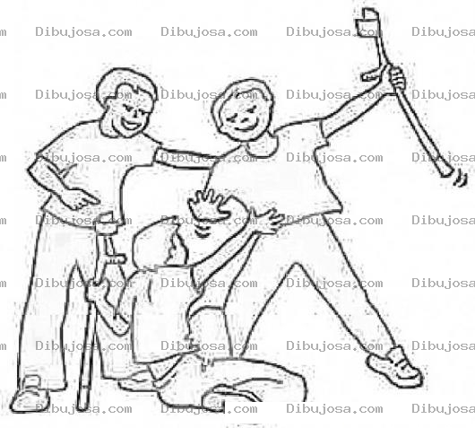 Dibujo para colorear Dibujo De Ninos Malvados Abusivos Y Burlones Abusando De Un Nino Invalido Para Pintar Colorear Y Golpear Si Se Pudiera