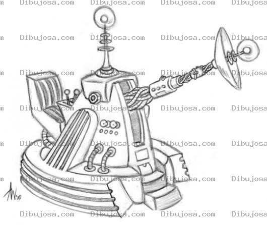 Dibujo para colorear Base De Rayo Laser Espacial Para Pintar Y Colorear