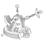 Dibujo para colorear Base De Rayo Laser Espacial Para Pintar Y Colorear
