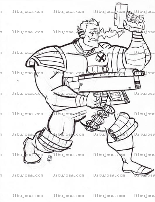 Dibujo para colorear Dibujo De Musculoso Armado Para Pintar Y Colorear