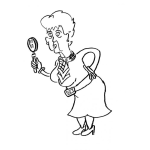 Dibujo para colorear Abuelita Detective Para Pintar Y Colorear Abuela Con Lupa