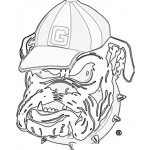 Dibujo para colorear Bull Dog Con Gorra Para Pintar Y Colorear