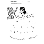 Dibujo para colorear Conecta los puntos para dibujar a la princesita
