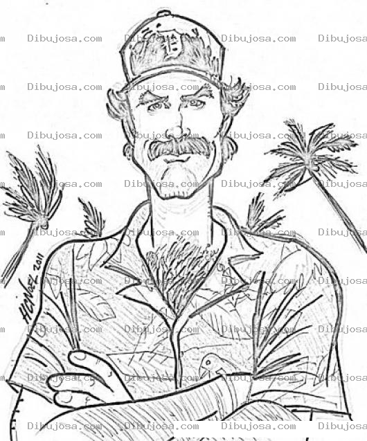 Dibujo para colorear Dibujo De Tom Selleck Para Pintar Y Colorear A Tom Selec