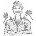 Dibujo para colorear Dibujo De Tom Selleck Para Pintar Y Colorear A Tom Selec
