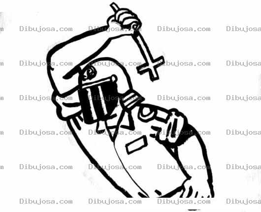 Dibujo para colorear Policia Matando A Dracula Para Pintar Y Colorear