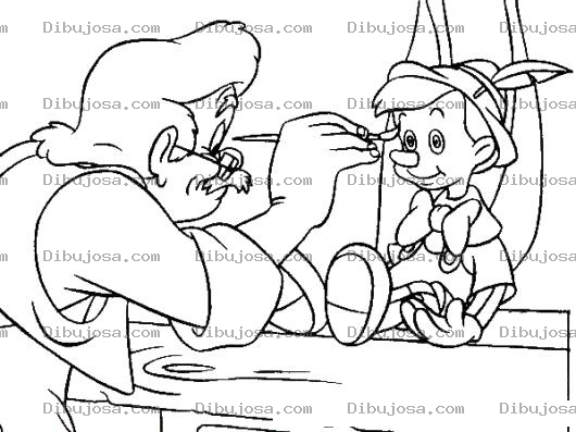 Dibujo para colorear Dibujo De Geppetto Pintando A Pinocho Para Pintar Y Colorear A Pinocho Con Yepeto