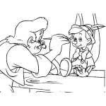 Dibujo para colorear Dibujo De Geppetto Pintando A Pinocho Para Pintar Y Colorear A Pinocho Con Yepeto