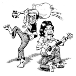 Dibujo para colorear Guitarrazo Dibujo De Golpe Con Guitarra Para Pintar Y Colorear