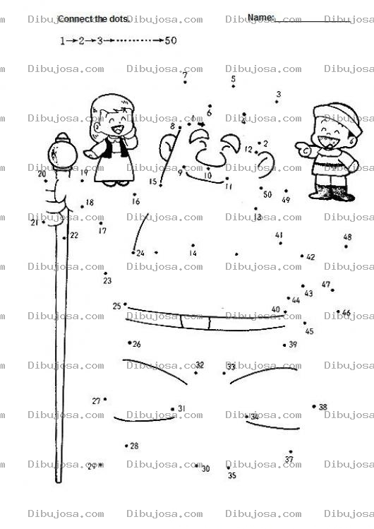 Dibujo para colorear Conecta los cincuenta puntos para terminar el dibujo