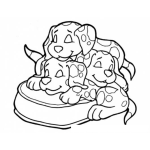 Dibujo para colorear Dibujo De Tres Perritos Dalmatas Para Pintar Y Colorear