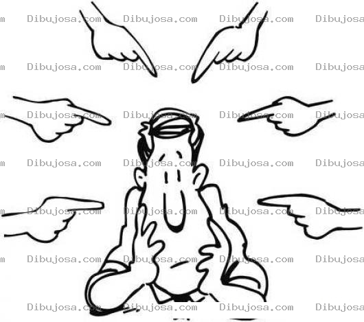 Dibujo para colorear Dibujo De Acusacion Para Pintar Y Colorear A Un Hombre Culpable Senalado Por Toda La Gente