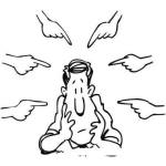 Dibujo para colorear Dibujo De Acusacion Para Pintar Y Colorear A Un Hombre Culpable Senalado Por Toda La Gente