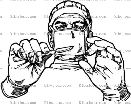 Dibujo para colorear Dibujo De Medico Y Cirujano Con Bisturi Para Pintar Y Colorear