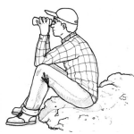 Dibujo para colorear Dibujo De Chico Con Binoculares Para Pintar Y Colorear Hombre Con Largavistas