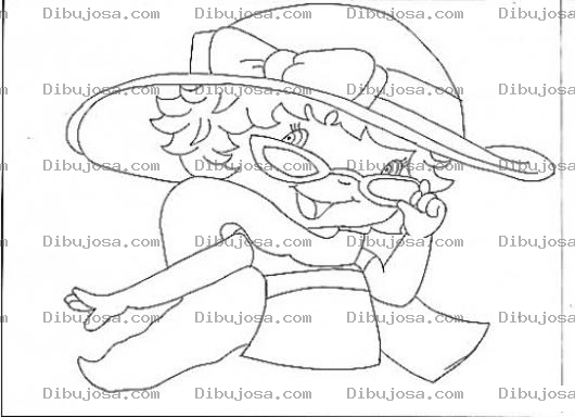 Dibujo para colorear Dibujo De Fresita Rosita Con Lentes Para Pintar Y Colorear
