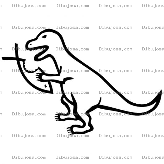 Dibujo para colorear Dibujo De Ninosaurio Comiendo Pescado Para Pintar Y Colorear