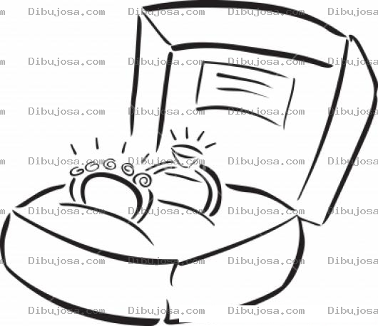 Dibujo para colorear Dibujo De Anillos De Bodas Para Pintar Y Colorear