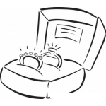 Dibujo para colorear Dibujo De Anillos De Bodas Para Pintar Y Colorear