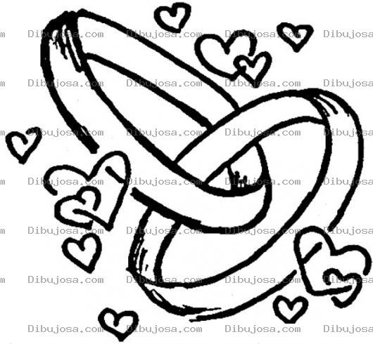 Dibujo para colorear Anillos De Boda Para Pintar Y Colorear