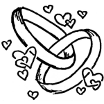 Dibujo para colorear Anillos De Boda Para Pintar Y Colorear