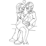 Dibujo para colorear Dibujo De Novios Enamorados Para Pintar Y Colorear