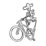 Dibujo para colorear La Muerte En Bicicleta Para Pintar Y Colorear Dibujo De Calavera En Cicle