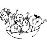 Dibujo para colorear Plato De Verduras Y Vegetales Para Pintar Y Colorear Dibujo De Cebolla Zanahoria Papa Pepino Y Tomate