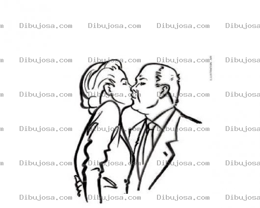 Dibujo para colorear Dibujo De Mama Besando A Papa Para Pintar Y Colorear