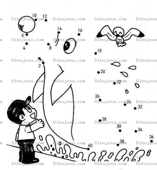 Dibujo para colorear Conecta los puntos para completar el dibujito