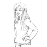 Dibujo para colorear Dibujo De Chica Universitaria Para Pintar Y Colorear