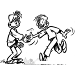Dibujo para colorear Dibujo De Dos Chicos Amigos Dandose La Mano Para Pintar Y Colorear