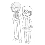 Dibujo para colorear Pareja De Estudiantes Para Pintar Y Colorear