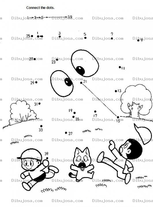 Dibujo para colorear Conecta los puntos y descubre el susto