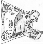 Dibujo para colorear Dibujo De Benjamin Franklin Firmando Un Documento Para Pintar Y Colorear
