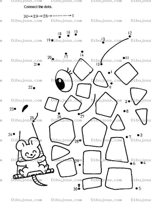 Dibujo para colorear Conecta los puntos en orden descendiente