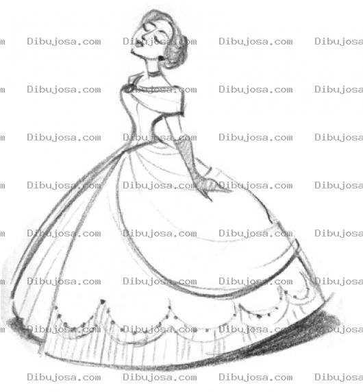 Dibujo para colorear Dibujo De Princesa Orgullosa Para Pintar Y Colorear
