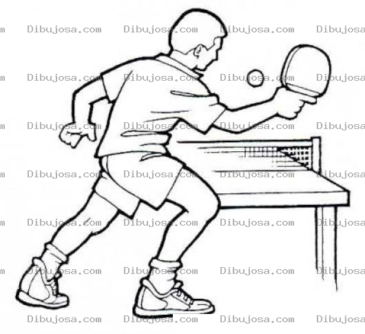 Dibujo para colorear Jugador De Ping Pong Para Pintar Y Colorear