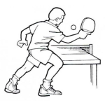 Dibujo para colorear Jugador De Ping Pong Para Pintar Y Colorear