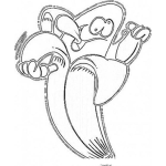 Dibujo para colorear Dibujo De Banano Loco Para Pintar Y Colorear