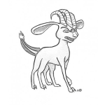Dibujo para colorear Dibujo De Cabra Con Tres Cuernos Y Tres Ojos Para Pintar Y Colorear