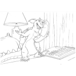Dibujo para colorear Dragoncito Llamando Por Telefono Para Pintar Y Colorear